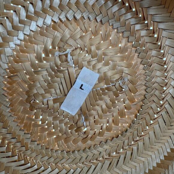 Traditional Woven Straw Wayuu Hat Black Blue Size Large Summer Hat - Picture 4 of 4